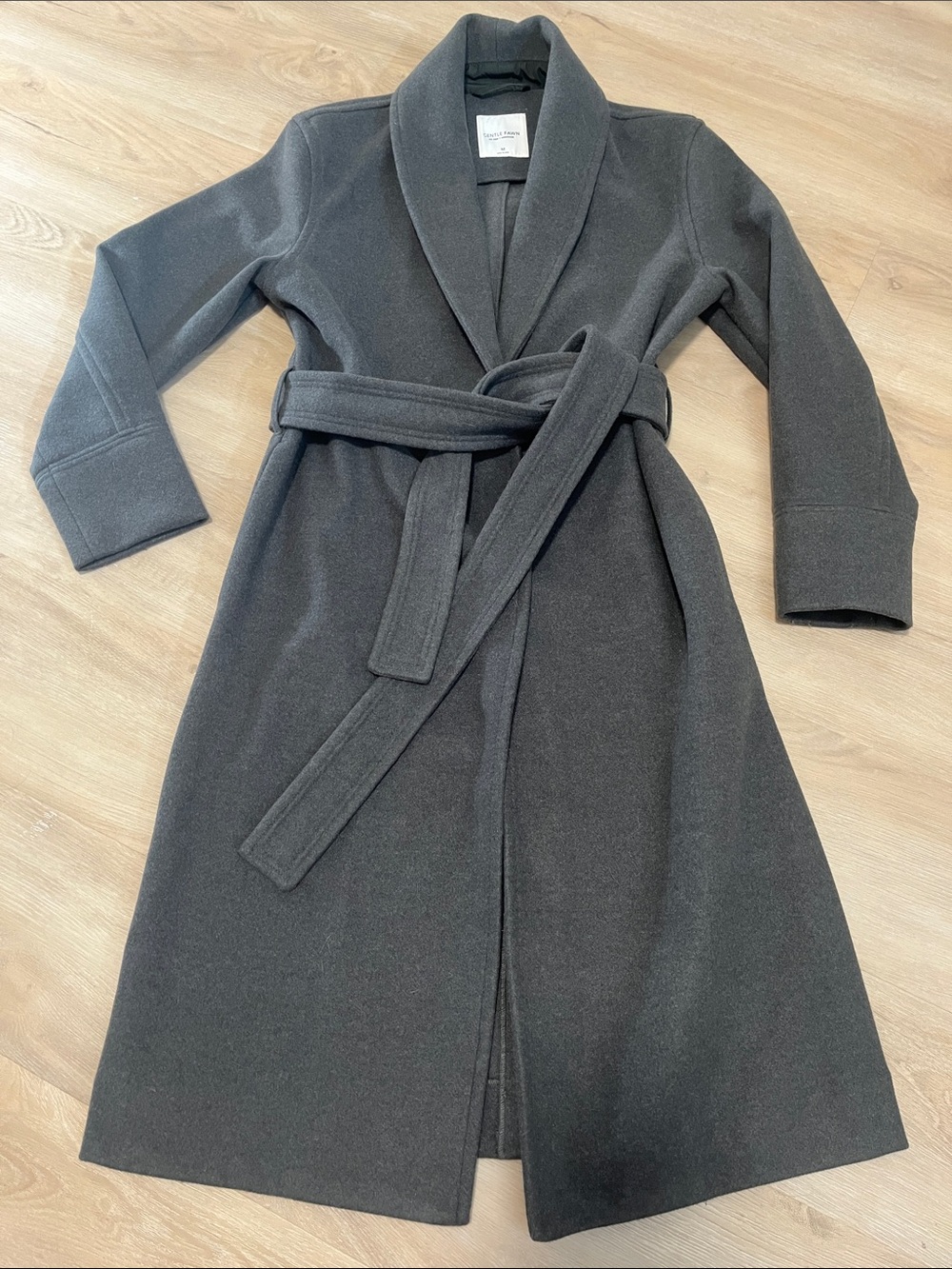 Gentle Fawn Green Long Coat Belt Women’s Medium